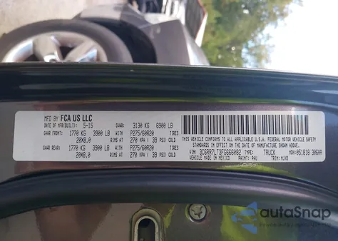 2015 Ram 1500 Big Horn from USA, damaged, VIN 3C6RR7LT3FG666082